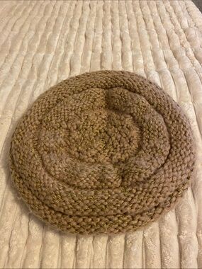 Pins & Needles Brown Knit Beret with Metallic Thread